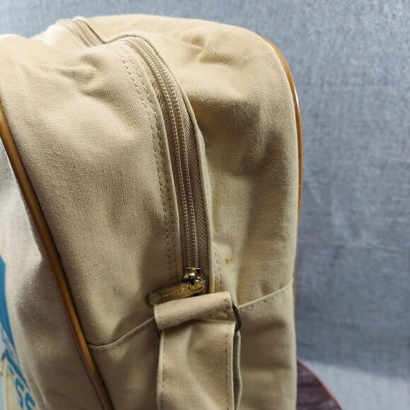 American Express Vintage Travel Bag With Retro Stripe Design READ Small Spot - Picture 12 of 15